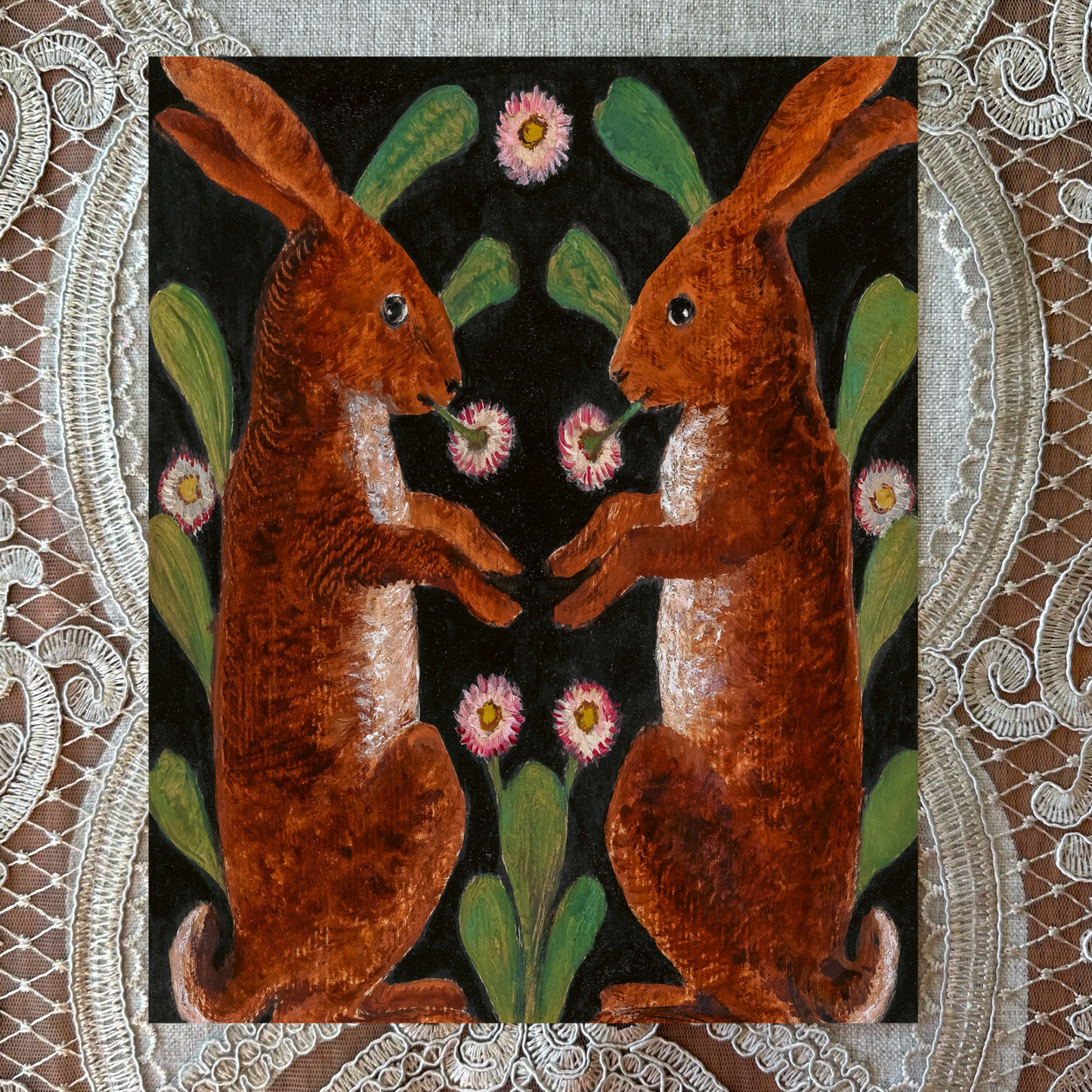 Spring Hares & Daisies