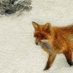 Illustration of a fox walking on a textured surface