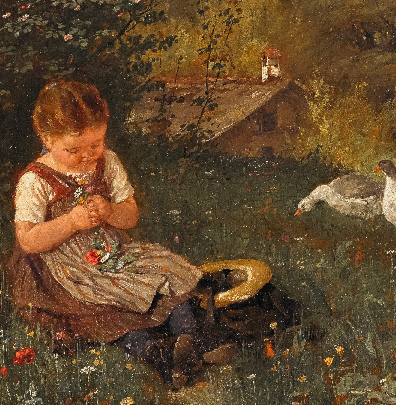 Little Girl With Ducks
