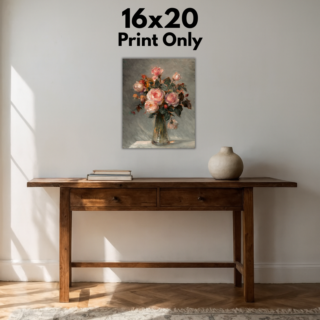 Roses in a Glass Vase