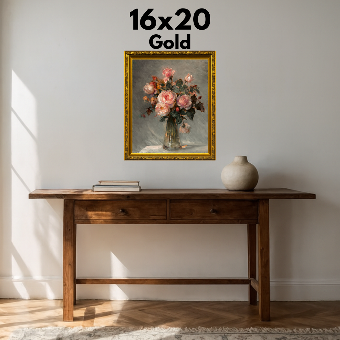 Roses in a Glass Vase