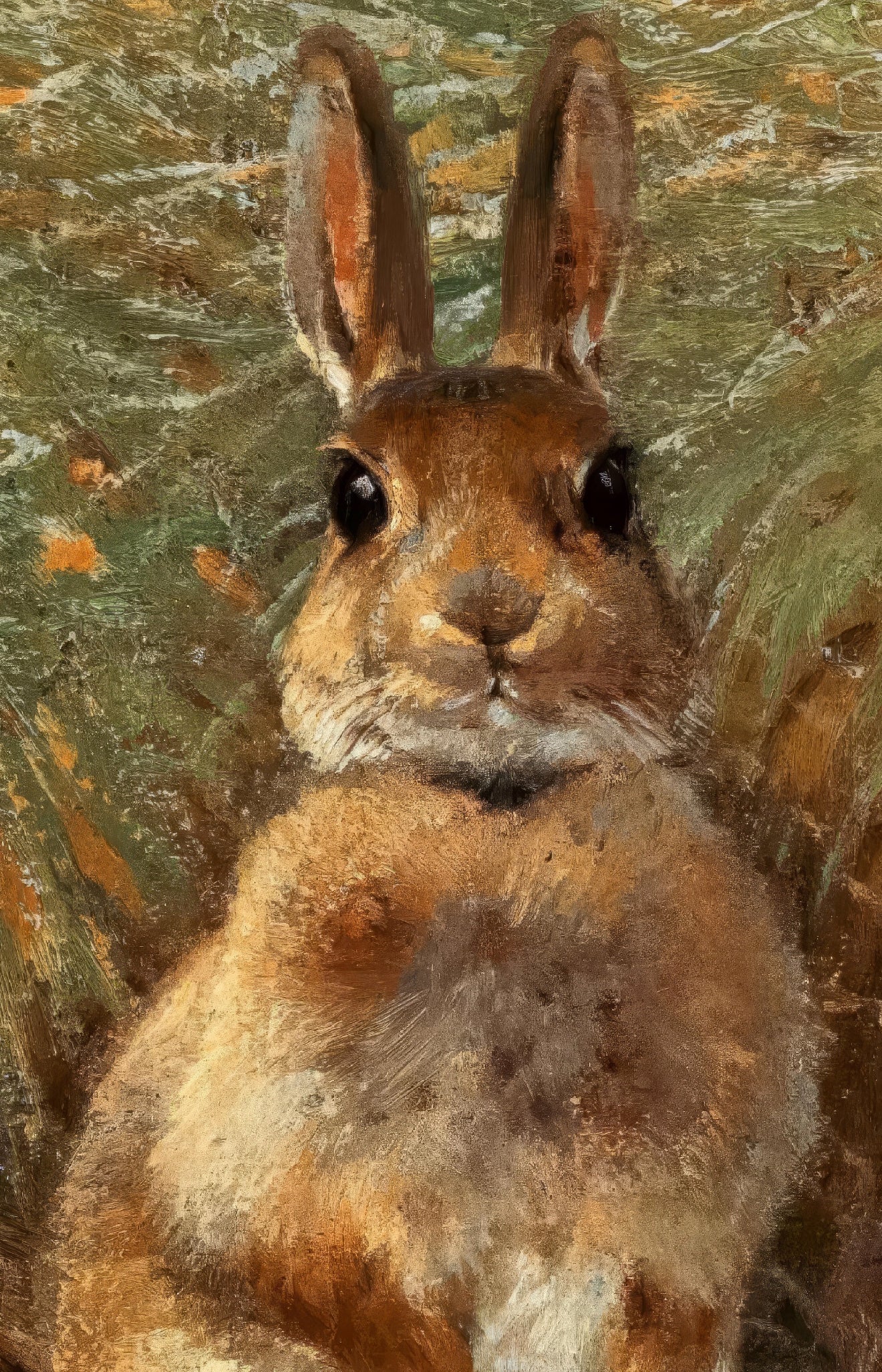 Close-up of a rabbit with a naturalistic background
