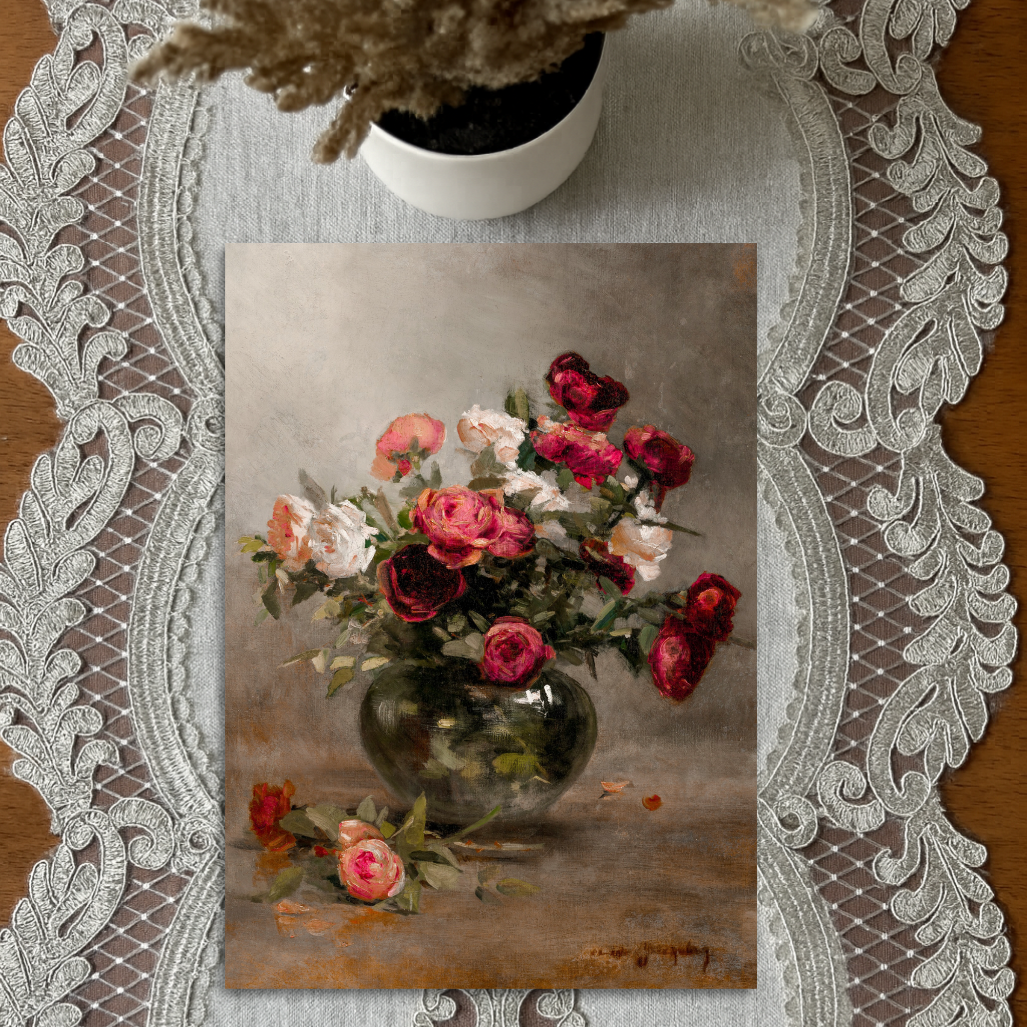 Vase of Colorful Roses