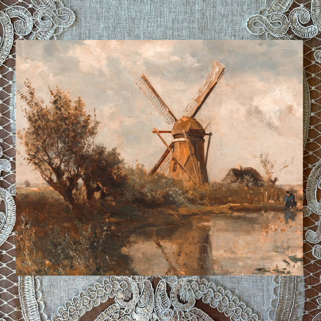 Windmill on a Pond