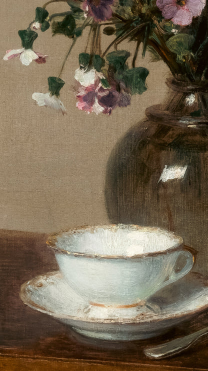 Flowers With a Cup of Coffee