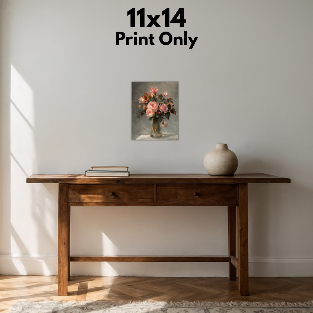 Roses in a Glass Vase