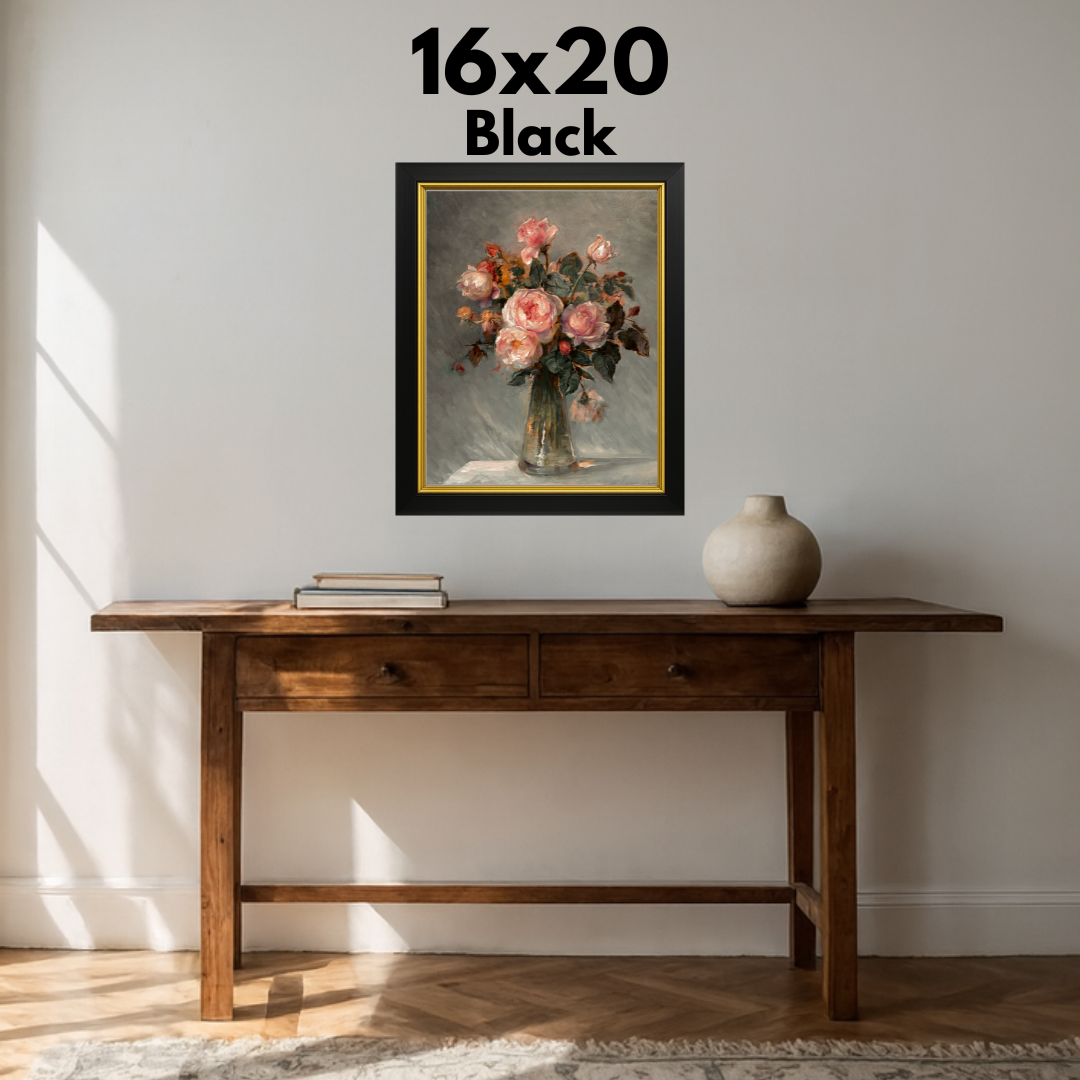 Roses in a Glass Vase