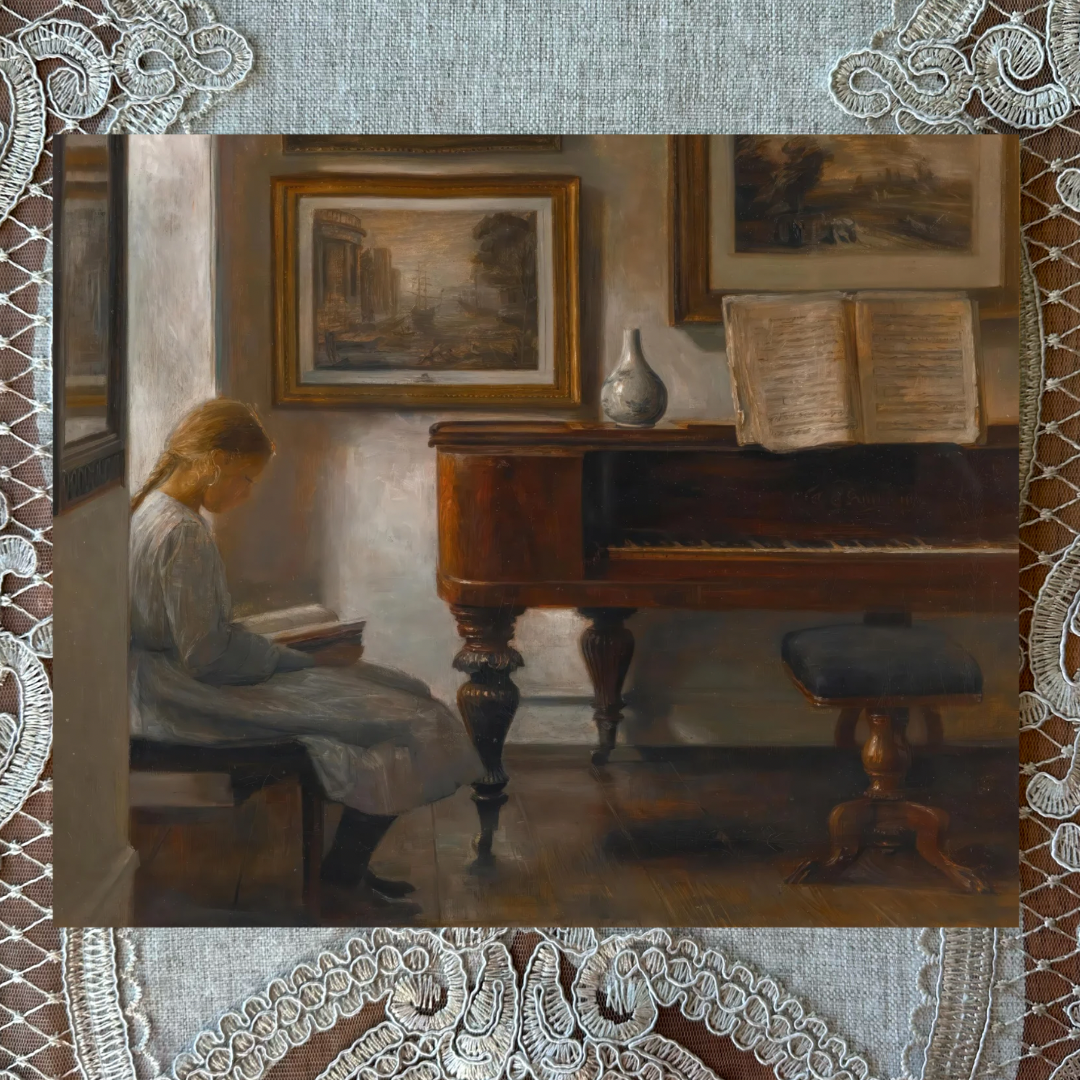 Reading By The Piano