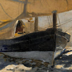 Close-up of a boat with a blurred background