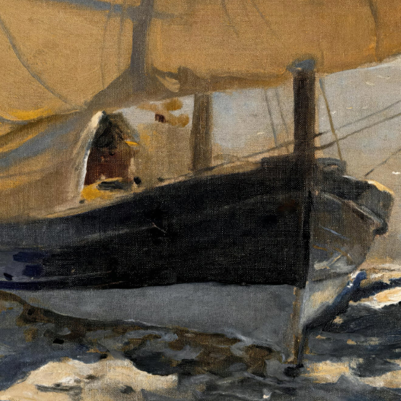 Close-up of a boat with a blurred background
