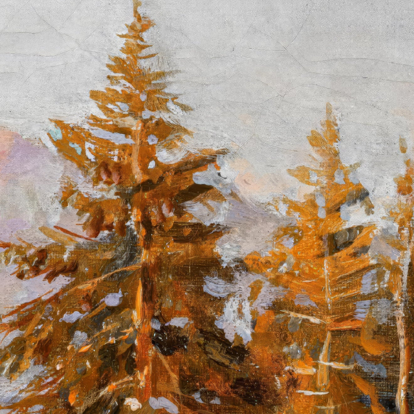 Artistic depiction of trees with a textured background