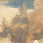 Abstract painting with earthy tones and a textured surface