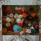 Dahlias, Zinnias & Hollyhocks