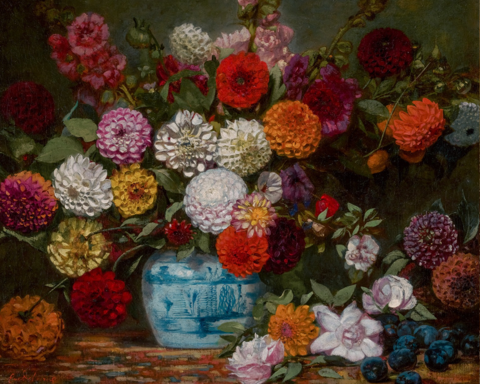 Dahlias, Zinnias & Hollyhocks