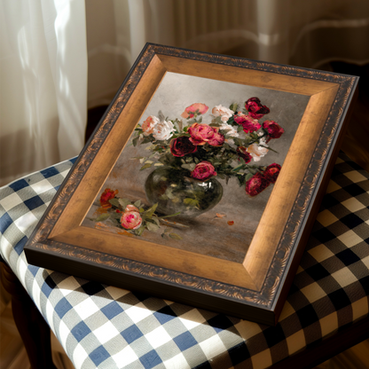 Vase of Colorful Roses
