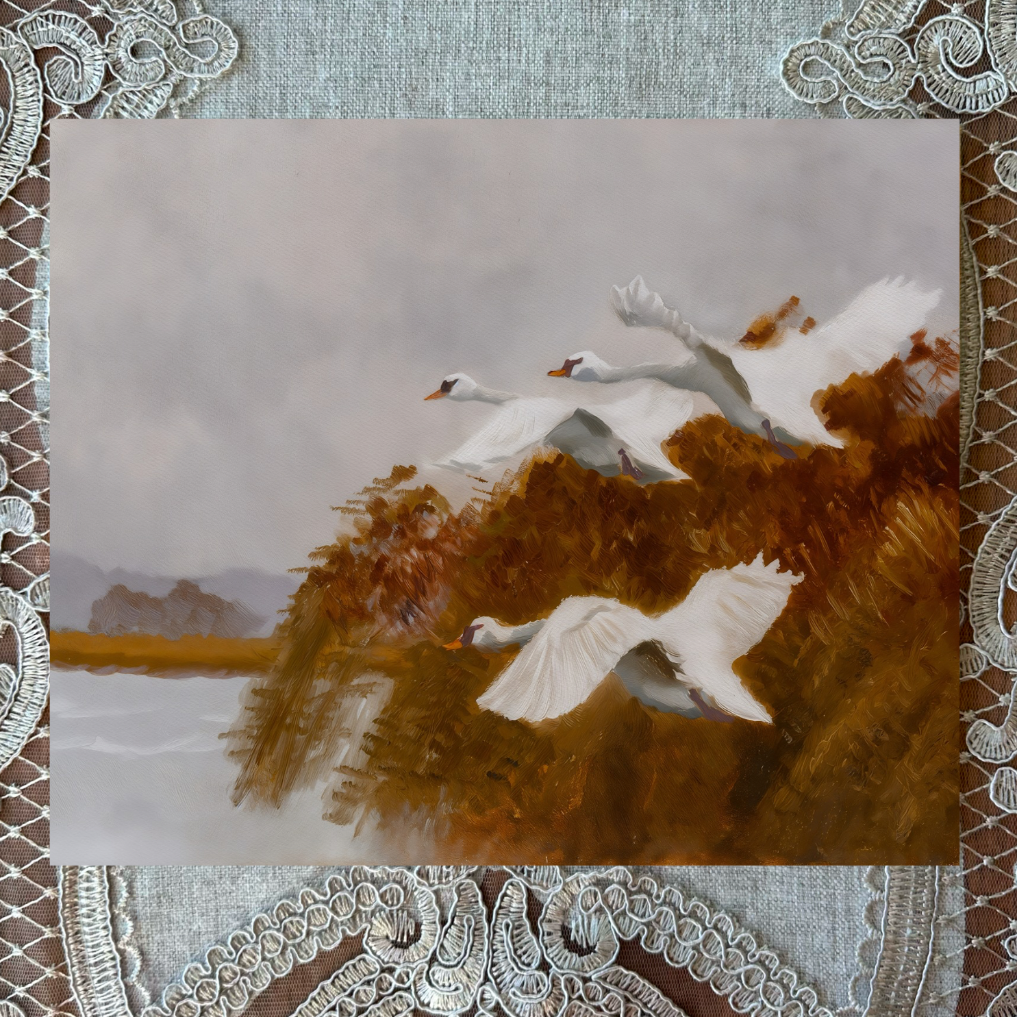 Swans Flying